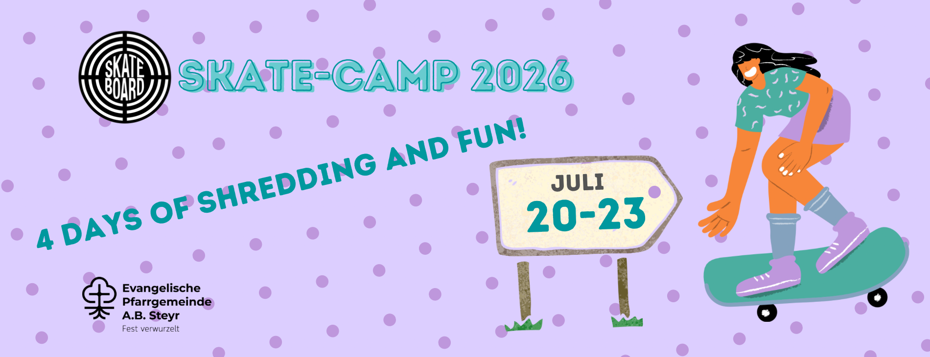 Skatecamp 2026, 20. bis 23. Juli